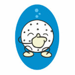 funny underwater golf ball holding its nose acrylic cut out