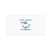 Funny unicorn christmas gift personalized address labels
