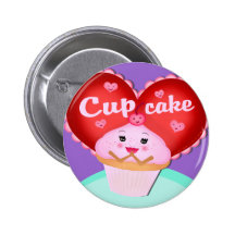 Funny Valentine's Day Cupcake Button