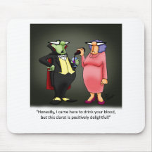 Funny Vampire Wine Gift Mouse Pads