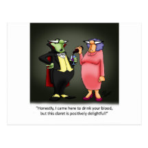 Funny Vampire Wine Gift Postcards