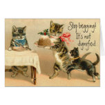 Funny Vintage Cat Christmas Card