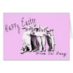 Funny Vintage Easter Bunny Gang Greeting Cards