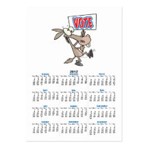 funny vote democrat donkey cartoon business card
