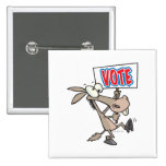 funny vote democrat donkey cartoon button