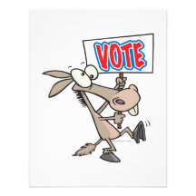 funny vote democrat donkey cartoon custom invites