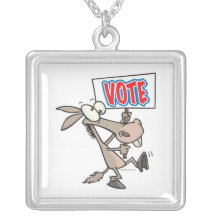 funny vote democrat donkey cartoon custom jewelry