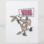 funny vote democrat donkey cartoon personalized flyer