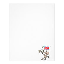 funny vote democrat donkey cartoon letterhead