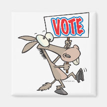 funny vote democrat donkey cartoon magnets
