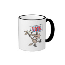 funny vote democrat donkey cartoon mug