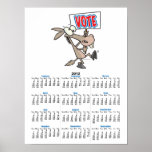 funny vote democrat donkey cartoon poster