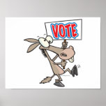 funny vote democrat donkey cartoon print