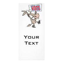 funny vote democrat donkey cartoon rack card design