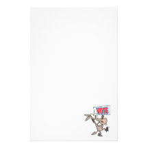 funny vote democrat donkey cartoon personalized stationery