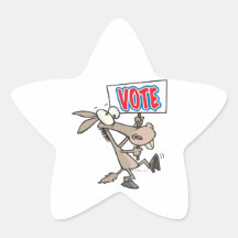 funny vote democrat donkey cartoon stickers