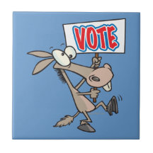 funny vote democrat donkey cartoon tiles