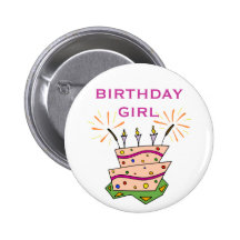 Funny Wacky Cake and Candles Birthday Girl Boy Pin