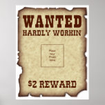 Funny Wanted Poster posters