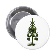 Funny Watermelons Christmas Tree Pinback Buttons