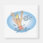 funny waterpolo dude cartoon fridge magnet