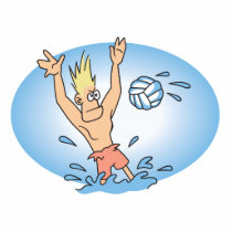 funny waterpolo dude cartoon photo cutouts