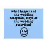 Funny wedding reception post card