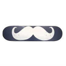 Funny white moustache 6 skate board