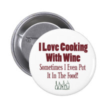 Funny Wine Design Pinback Buttons