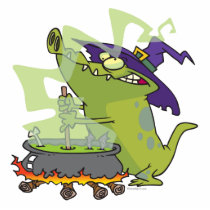 funny witch gator cooking cauldron cut out