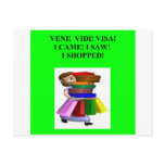 funny women's shopping joke postcard