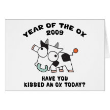 Funny Year of The Ox Gifts Greeting Cards