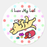 Funny Yellow Labrador Cartoon Sticker