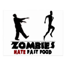 Funny Zombies Fast Food Postcards