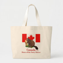 Furry Beaver Canvas Bags