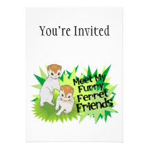 Furry Ferret Friends Custom Invitation