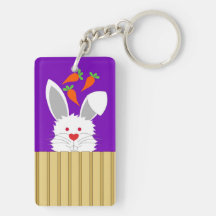 Furry Rabbit Key Chain Rectangular Acrylic Keychains