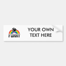 FURRY RAINBOW BUMPER STICKER