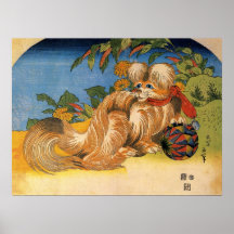 Furry Vintage Chinese Dog Posters