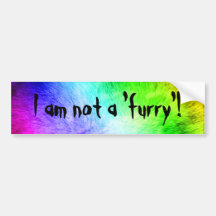 Furry Wolf-Fur Rainbow Bumper Sticker