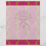 fuschia and olive fleur damask pattern flyer