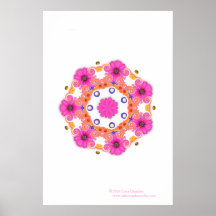 Fuschia Heptagoic Flower Poster