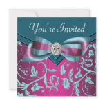Fuschia Hot Pink Teal Blue All Occasion Party Custom Invitation