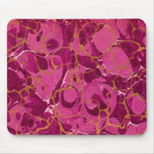 Fuschia Marbled Oil Paper Mouse Pad