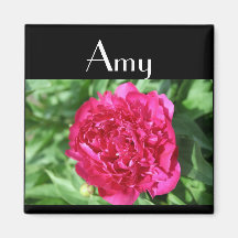 Fuschia Peony - Customized - Customized Refrigerator Magnet