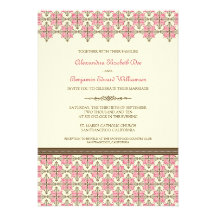 Fuschia Queen Anne's Lace Wedding Invitation