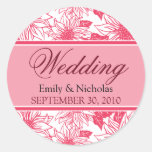 Fuschia Sunflowers Wedding Invitation Seal Sticker