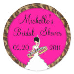 Fuscia Bridal Shower Stickers