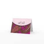 Fuscia Paisley Monogrammed Note Card