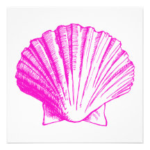 Fuscia Sea Shell Luau Reception Invitation